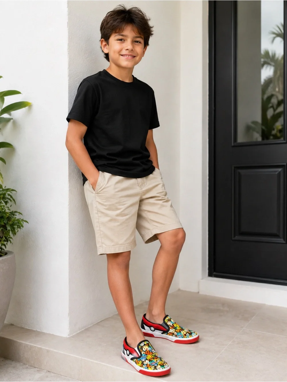 POKÉMON Multicolor Slip-On Kids Sneakers with Red Trim 3